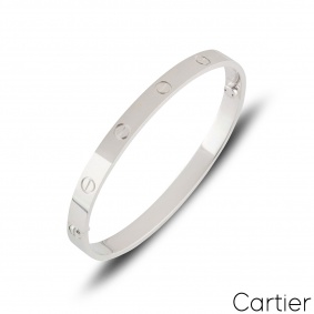Cartier White Gold Plain Love Bracelet Size 18 B6035418 Cartier White Gold Plain Love Bracelet Size 18 B6035418